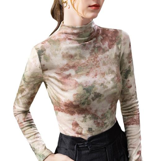 半高领打底衫撞色印花长袖t恤 SG-J3D0818 商品图4