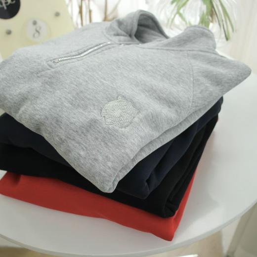 男款虎头刺绣加绒半高领拉链卫衣 商品图12