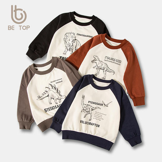【69元起2件】【专柜品质】 be top潮牌童装秋冬季全棉儿童卫衣 立体卡通数码印花男童上衣 商品图5