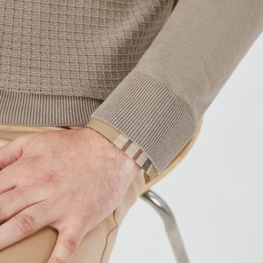 【特价】【羊毛衫】柒牌毛衣男士秋季新款格纹提花休闲时尚半高领毛衫	123Y70270 商品图3