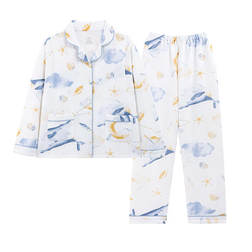 A类纯棉月子服冬季空气棉夹层 哺乳产后喂奶吸汗孕妇睡衣 商品图4