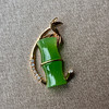 18K玫瑰金和田玉（碧玉）镶钻吊坠--月影凝青竹/竹节7*16mm/苹果绿 商品缩略图0