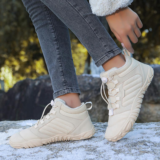 户外雪地靴男冬季新款防滑防水加绒保暖棉鞋女厚底赤足五指鞋 商品图1