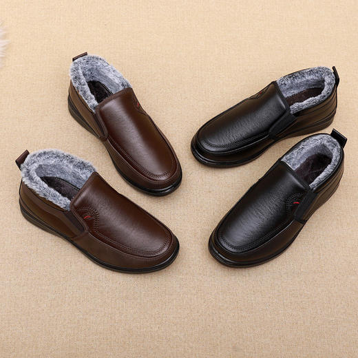 冬季老北京男士棉鞋防水防滑中老年爸爸鞋加绒保暖休闲棉靴 商品图3