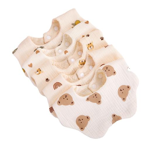 乐蓓淘6层纯棉婴儿口水巾小孩纱布围嘴新生儿兜儿童宝宝薄款防水 商品图4