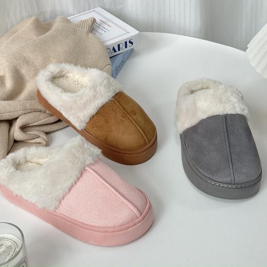 【两双装】2024秋冬新品棉拖 仿皮绒棉拖鞋 男女同款加厚 舒棉绒内里  商品图3