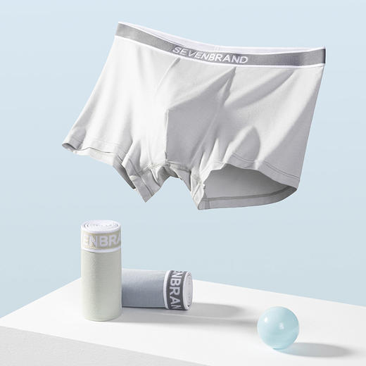 柒牌莫代尔男士内裤石墨烯抗菌透气防夹臀平角裤男式中腰四角裤衩	124F70350 商品图4