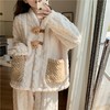 新款珊瑚绒睡衣女加绒加厚可爱秋冬季法兰绒家居服大码套装 商品缩略图0