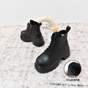 经典鲨2024年冬季新款黑色百搭圆头侧拉链加绒通勤马丁靴女KW163-D58151 商品缩略图1