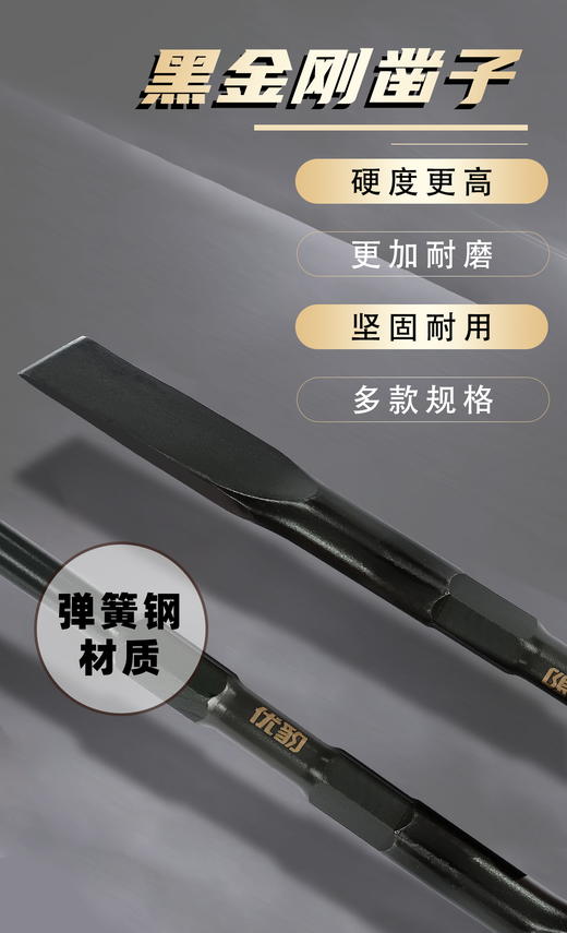 优豹弹簧钢凿子（黑金刚系列） 商品图4