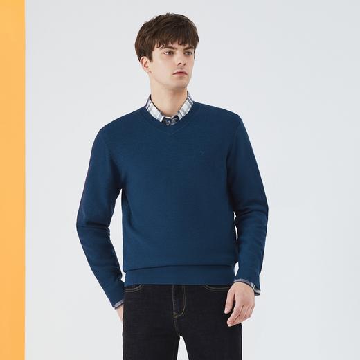 【纯羊毛】柒牌毛衣男秋冬装时尚休闲V领保暖上衣羊毛衫	125Y70010 商品图1