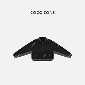 COCO ZONE 秋冬慵懒风拼接立领半拉链长袖卫衣CC1D2678