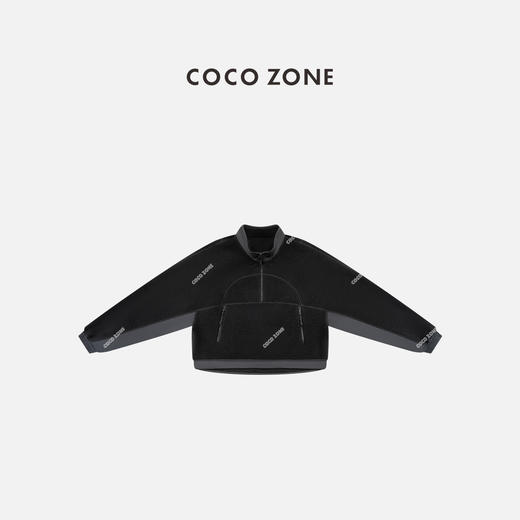 COCO ZONE 秋冬慵懒风拼接立领半拉链长袖卫衣CC1D2678 商品图0