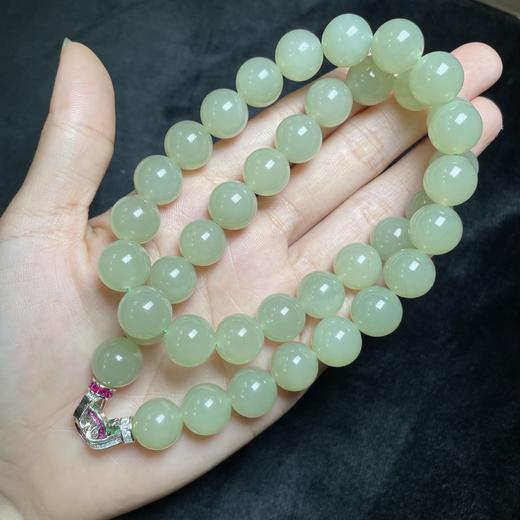 玉美人菲菲/S925和田玉项链圆珠约12mm 商品图0