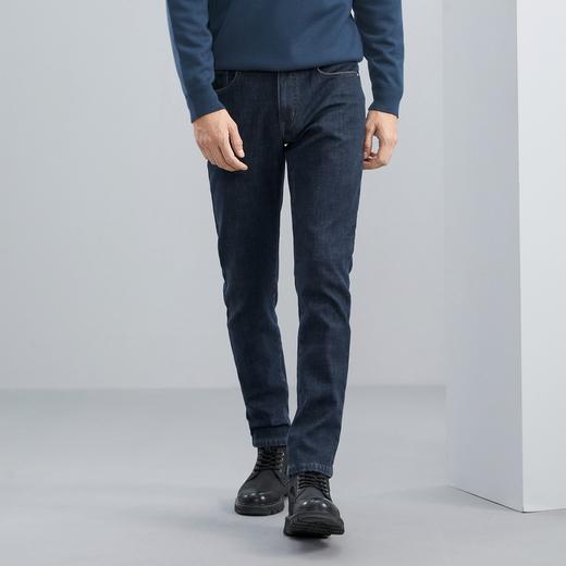 【复合绒】柒牌直筒牛仔裤男秋冬厚款含羊毛保暖男裤商务休闲长裤	125H71150 商品图1