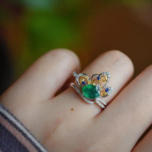 龢盒原创 指尖蝶舞祖母绿戒指 商品图1