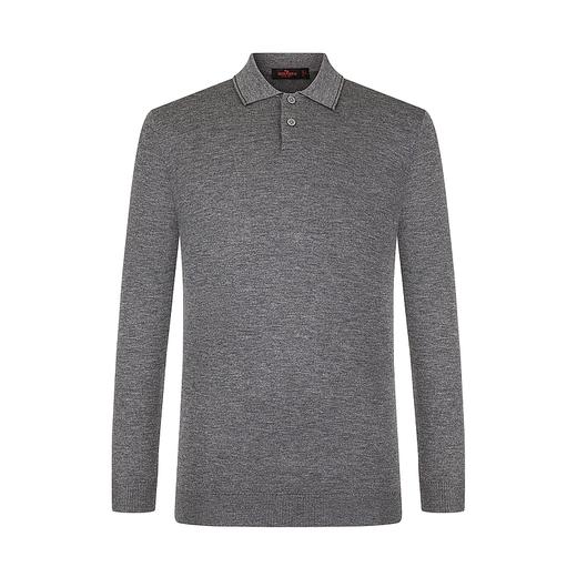 【限时秒杀】柒牌毛衣男时尚休闲百搭弹力翻领字母绣花含羊毛男士长袖针织毛衫123Y70310 商品图4