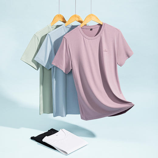 柒牌短袖T恤男夏季运动休闲抗菌打底内衣男士圆领体恤	124F70110 商品图3