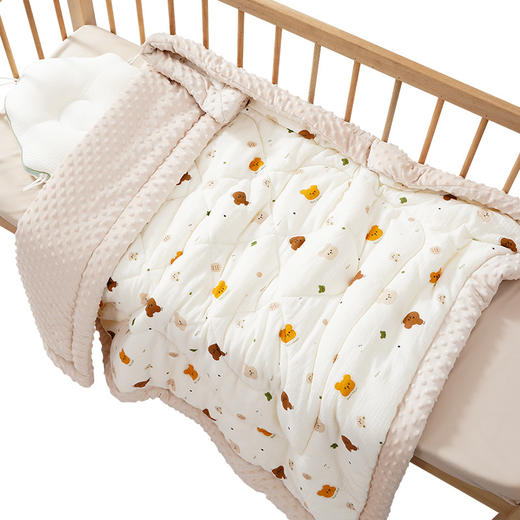 婴儿被子新生儿宝宝豆豆毯盖毯加厚可机洗春秋冬幼儿园安抚豆豆被 商品图4