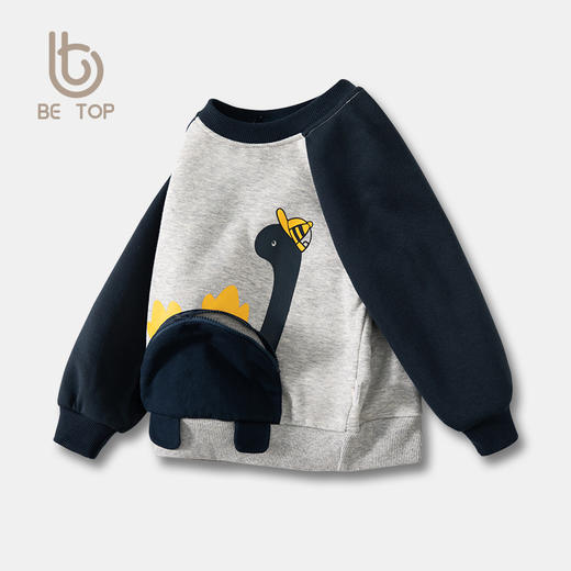 【69元起2件】【专柜品质】 be top潮牌童装秋冬季全棉儿童卫衣 立体卡通数码印花男童上衣 商品图0