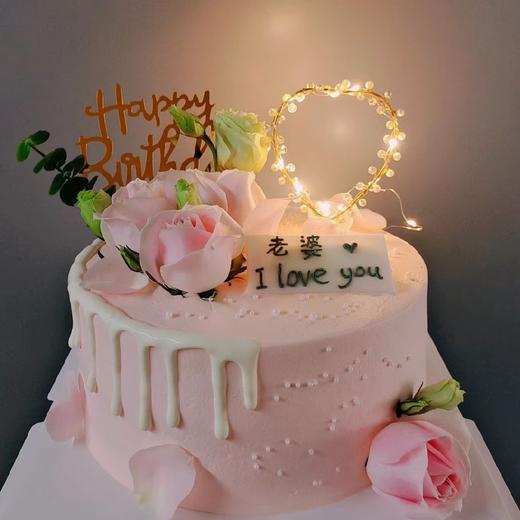【粉色玫瑰鲜花创意定制】创意鲜花蛋糕 商品图0
