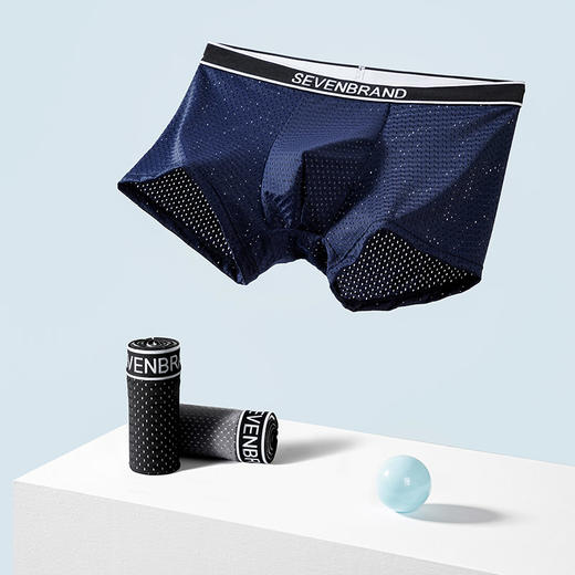 柒牌男士内裤男生抗菌四角裤衩夏季薄款网眼透气中青年平角短裤头	124F70900 商品图1