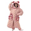 草莓熊睡衣女冬季珊瑚绒三层夹棉加厚加绒冬天保暖长版睡袍家居服 商品缩略图4