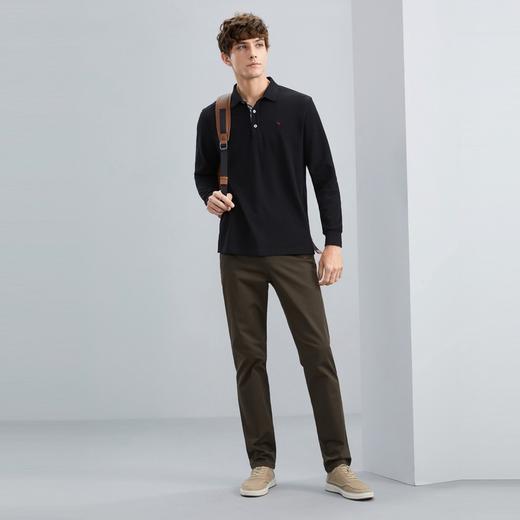 【持久如新】柒牌polo衫男长袖秋季新款商务休闲长绒棉翻领T恤衫	125T70200 商品图3