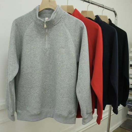 男款虎头刺绣加绒半高领拉链卫衣 商品图0