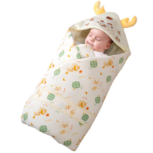 婴儿抱被秋冬季加厚宝宝外出防惊跳襁褓裹被可拆卸产房新生儿包被 商品图3