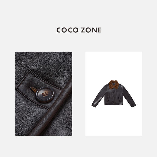 COCO ZONE 秋冬复古拼接polo领皮毛一体皮草CC2D2942 商品图1