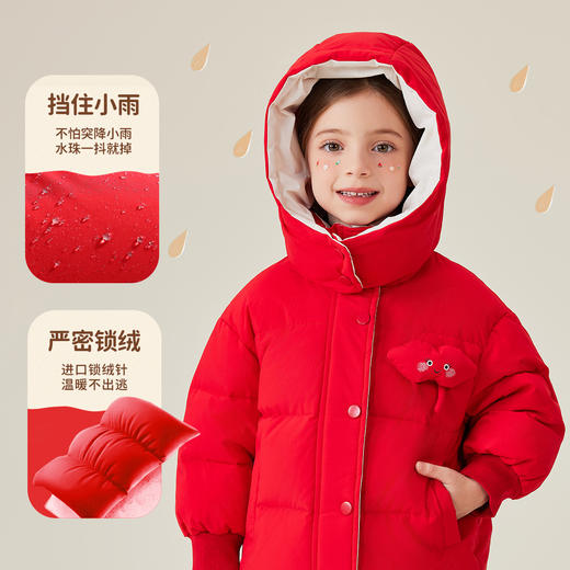 【90-140】【MQDmini】女童冬款保暖时尚短款羽绒服新年红拜年服 商品图5