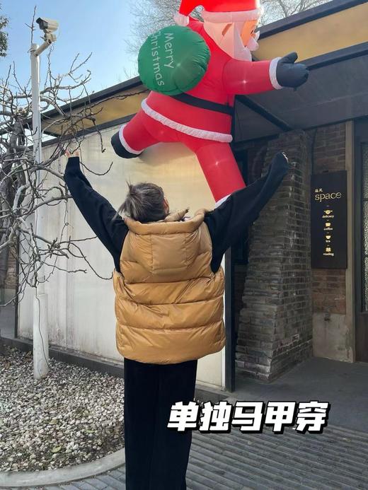 男女同款B家两穿面包款90白鸭绒羽绒服可拆袖马甲 商品图10