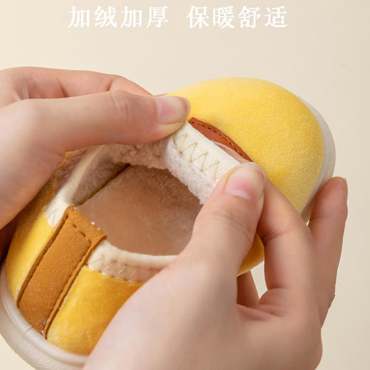 儿童棉拖鞋秋冬季室内家居小孩包跟加厚加绒宝宝居家厚底毛绒软底 商品图5