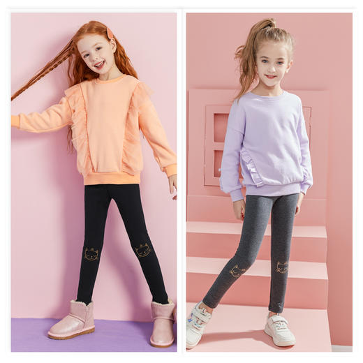 女童打底裤冬季外穿女大童加绒加厚棉裤秋冬款儿童裤子冬装保暖裤 商品图2