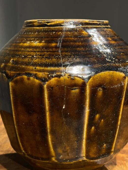 磁州窑褐饴釉十四面片取罐，顺丰包邮 商品图2