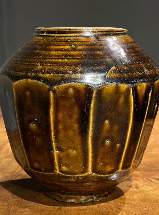 磁州窑褐饴釉十四面片取罐，顺丰包邮 商品图11