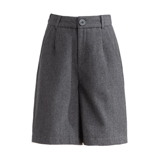 百媚生 毛呢短裤五分裤女高腰直筒加厚休闲女女裤子16305 商品图4