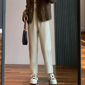 美拉德加绒裤！2024冬季加厚保暖奥利绒休闲萝卜裤显瘦24新款毛呢裤！