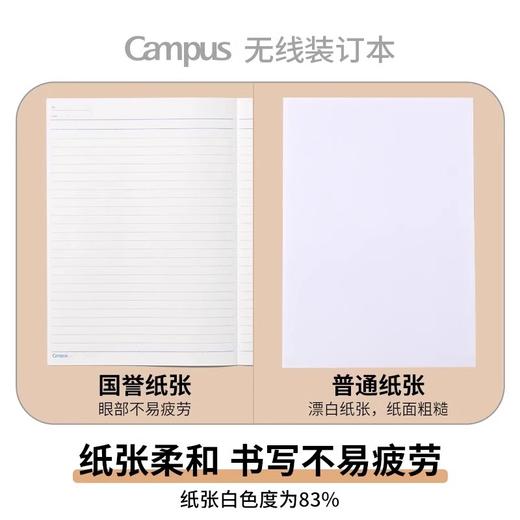 国誉笔记本campus无线装订本牛皮纸封面胶装本学生进口纸张日记本复古简约记事本 商品图2