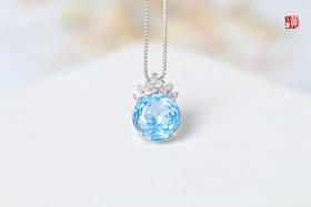 托帕石吊坠 镶嵌：925银镶