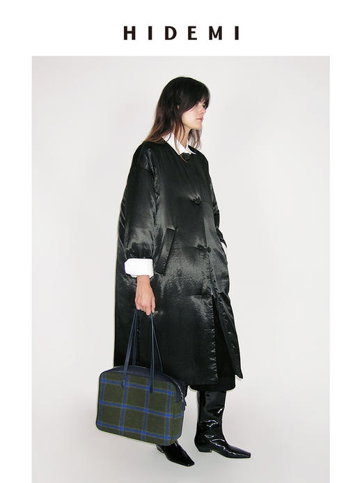 HIDEMI【麦子同款】限定款进口色织格纹羊毛经典波士顿系列大号背包 商品图3