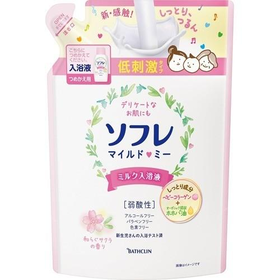 【跨境】Bathclin/巴斯克林舒芙蕾浓郁入浴液儿童樱花香补充装600ml