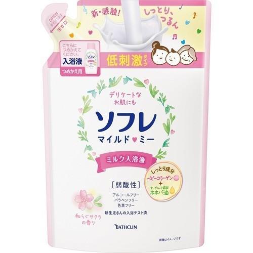 【跨境】Bathclin/巴斯克林舒芙蕾浓郁入浴液儿童樱花香补充装600ml 商品图0