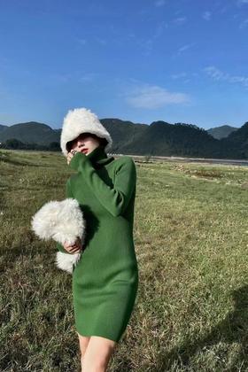 SIA SAYLOR 高领修身打底针织连衣裙 14928