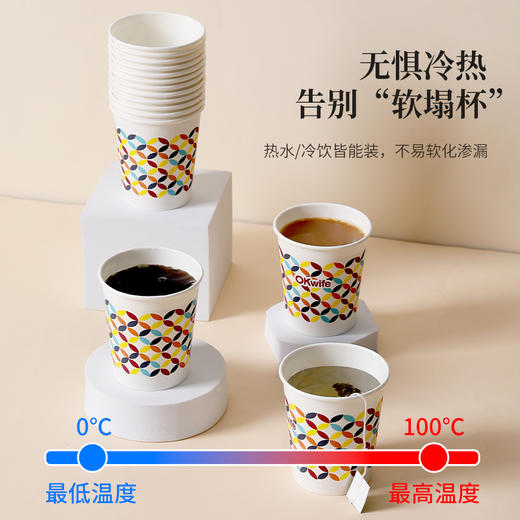 【新品】好媳妇加厚一次性纸杯家用彩色高档水杯商用茶杯咖啡杯高级感杯子 商品图3