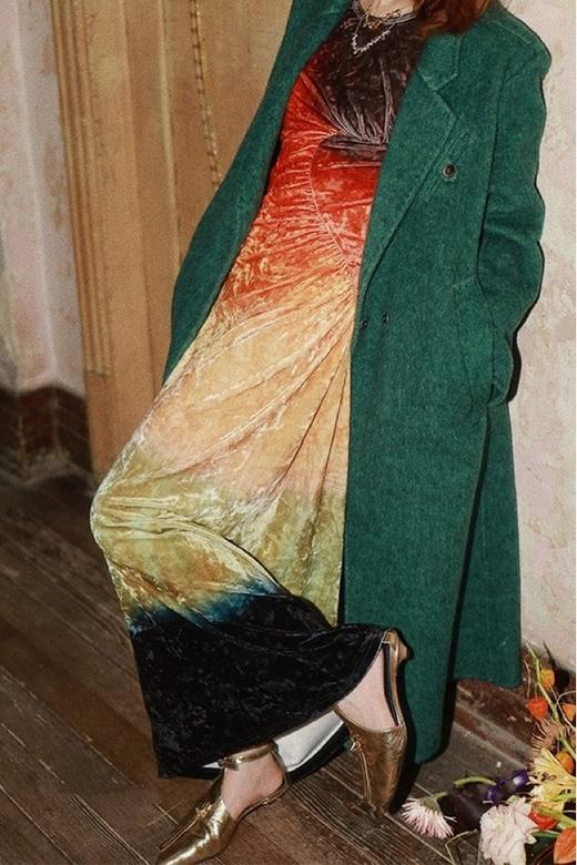 ESTELLICA 高端时髦款深绿色长款羊毛大衣 19381 商品图2