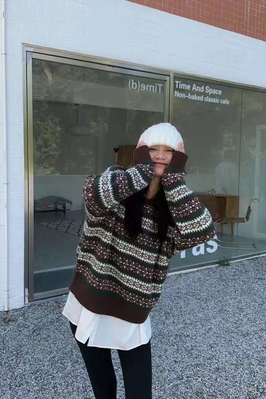 HAYES 深棕色几何图案针织上衣 14999 商品图2