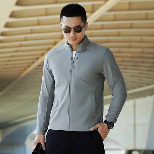 隐之轻鹿针织抗UV立领夹克外套男夏季款外套男士防晒衣外套 商品图2