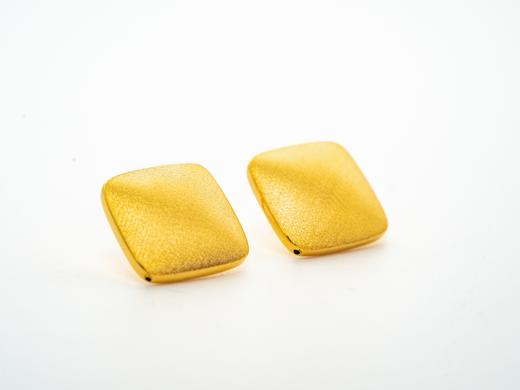 【推荐款】方形磨砂黄金耳饰999足金克重4.52（单个2.25） 商品图1